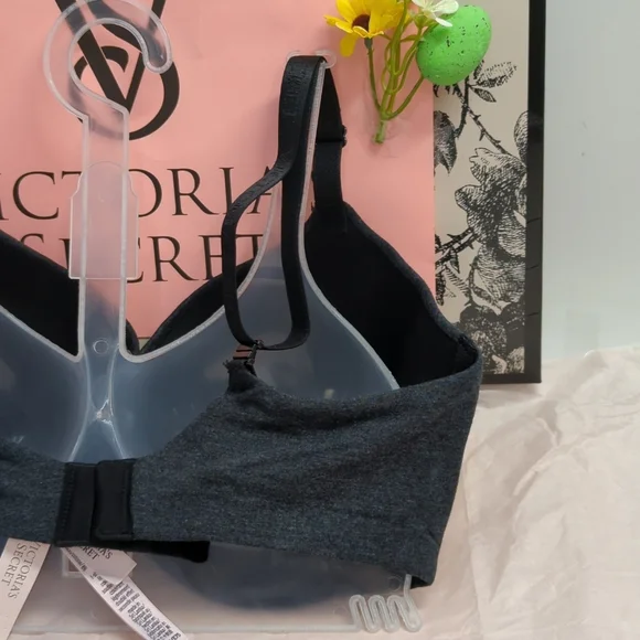 Victoria Secret Cotton TShirt Bra 34DD Heather Black - Picture 8 of 10